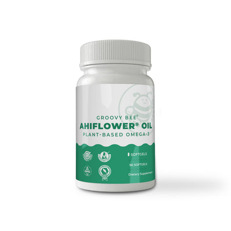 Groovy Bee® Ahiflower Oil 90 Softgels - Plant-Based Omega 3-6-9
