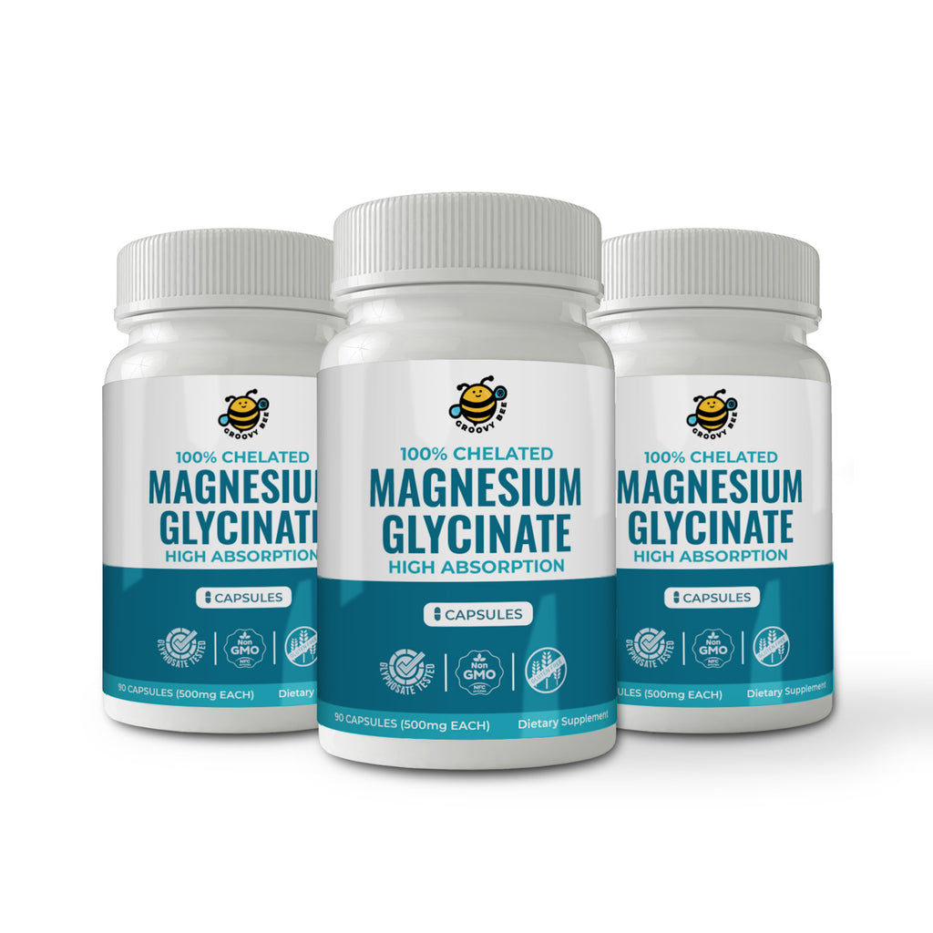 Magnesium Glycinate High Absorption 500mg 90 Caps (3Pack) — Brighteon