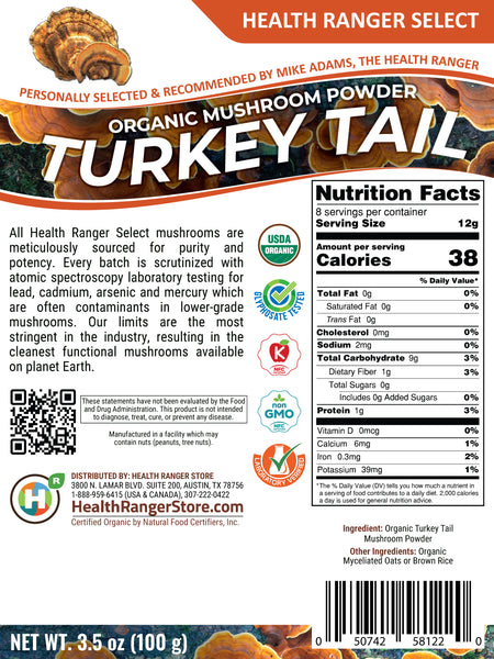 Organic Turkey Tail Mushroom Powder 100g (3-Pack)