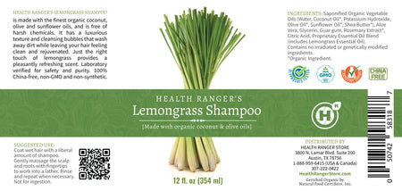 Health Ranger's Lemongrass Shampoo 12oz (3-Pack)