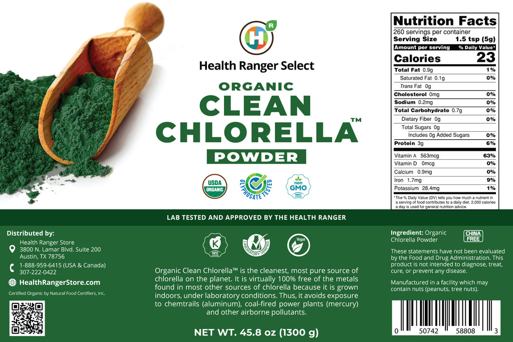 Organic Clean Chlorella Powder 45.8 oz (1300 g) (10 Can) — Brighteon Store