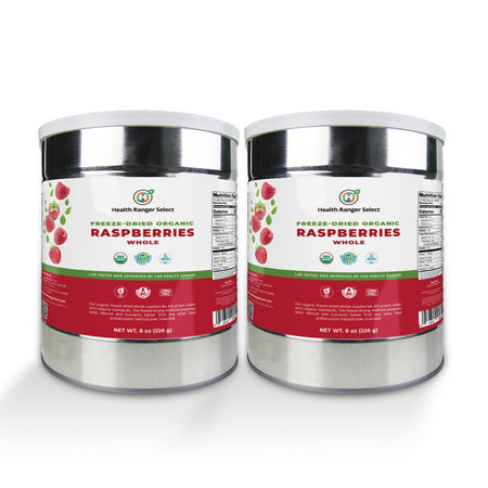 Freeze-Dried Organic Whole Raspberries (8oz, #10 Can) (2-Pack)