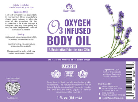 Oxygen-Infused Body Oil - Lavender 4oz (118ml)