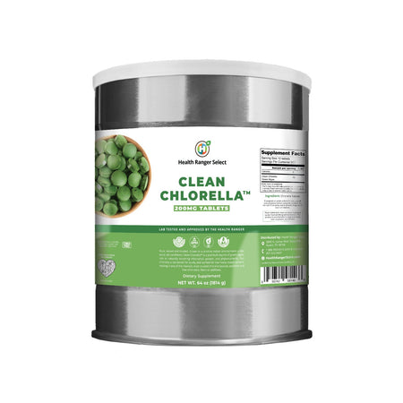Clean Chlorella 200mg Tablets (64oz, 1814g) #10 can, approximately 9070 tablets
