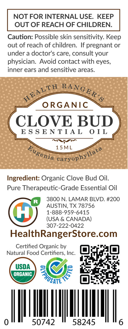 Organic Clove Bud Essential Oil 0.5oz (15ml)