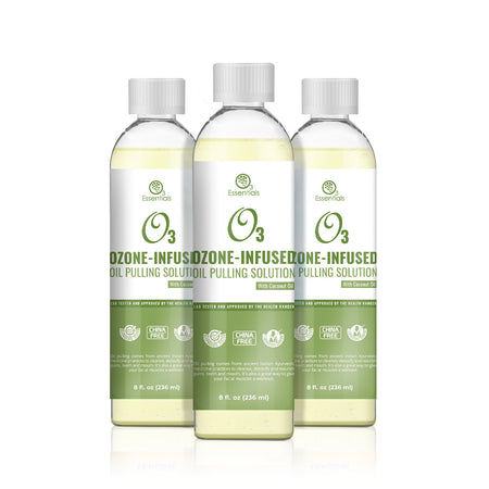 O3 Ozone-Infused Oil Pulling Solution 8oz (with Organic Coconut Oil and Organic Peppermint) (3-Pack)