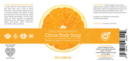 Health Ranger's Citrus Body Soap 12oz
