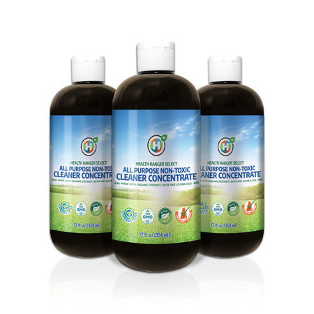 All Purpose Non-Toxic Cleaner Concentrate 12oz (354ml) (3-Pack) (Made with Organic Coconut, Olive and Jojoba Oils)