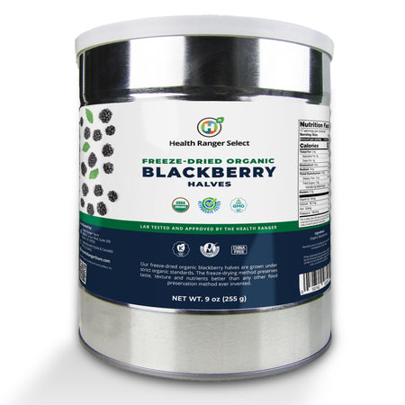 Freeze-Dried Organic Blackberry Halves (9oz, #10 can) (2-Pack)