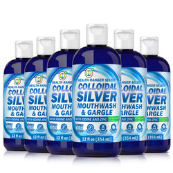 Colloidal Silver Mouthwash & Gargle (with Iodine and Zinc) 12oz (354ml) (6-Pack)