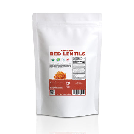 Organic Red Lentils 12 oz (340g)
