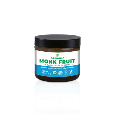 Organic Monk Fruit Extract Powder - Low Carb Sugar Substitute 0.7oz (20g) (6-Pack)