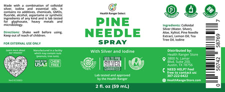Pine Needle Spray with Silver and Iodine 2 fl. oz (59 ml)