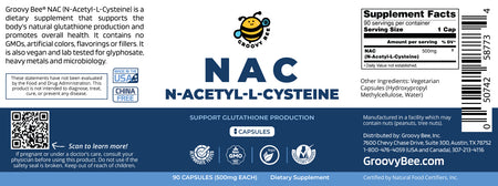 NAC (N-Acetyl-L-Cysteine) 500mg 90 Caps (3-Pack)