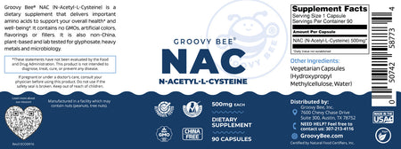 NAC (N-Acetyl-L-Cysteine) 500mg 90 Caps