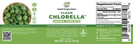 Clean Chlorella 200mg Tablets 2.5 oz (70 g)