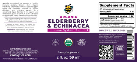 Organic Elderberry & Echinacea 2 fl. oz (59 ml) (6-Pack)