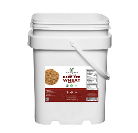 Mega Bucket Organic Hard Red Wheat Berries 10LB (4535g)