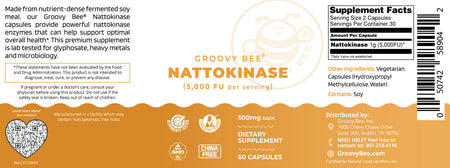Nattokinase (5,000 FU per Serving) 60 Capsules (500mg Each)