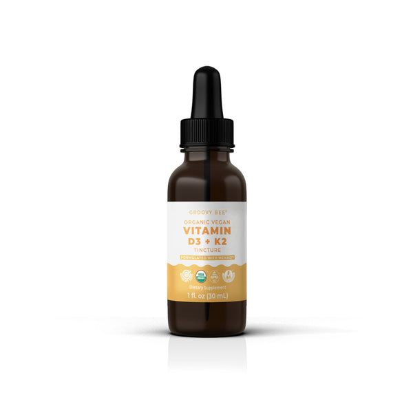 Organic Vegan Vitamin D3 + K2 Tincture (Formulated with MenaQ7)