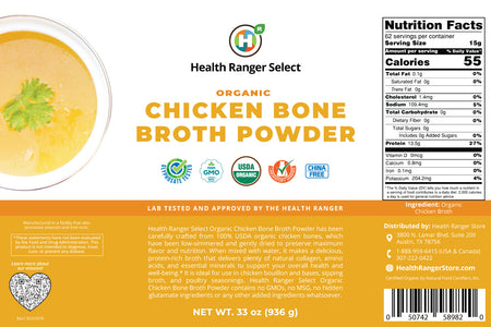 Organic Powdered Chicken Bone Broth 33 oz (936g) #10 Can (2-Pack)