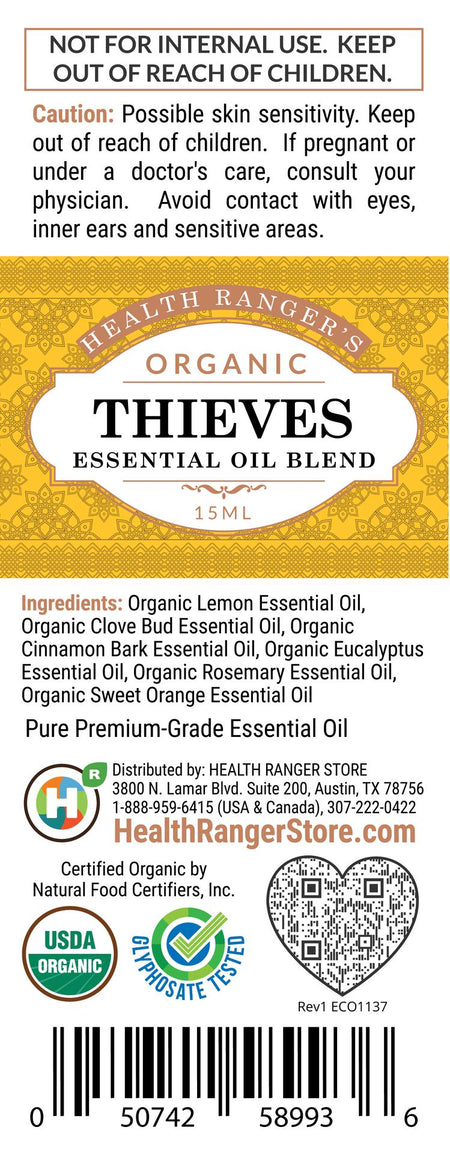 Organic Thieves Essential Oil Blend 0.5oz (15ml)