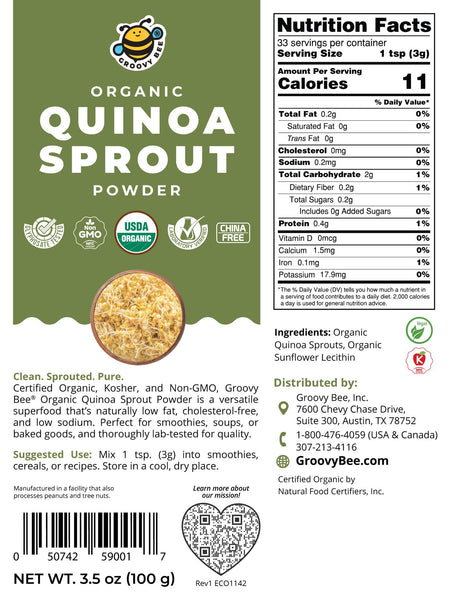 Organic Quinoa Sprout Powder 3.5 oz (100g)