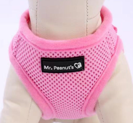 Mr. Peanut's PupTrek Harness and Leash Set,  Small Dog/Cat Soft Mesh Step In Harness Vest