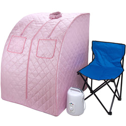 Oversized Portable Steam Sauna for Weight Loss, Detox & Relaxation at Home, Chair Included - Pink