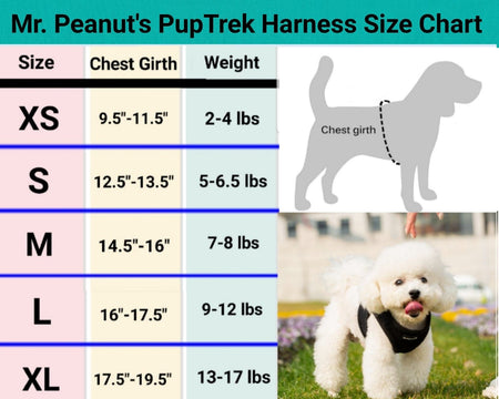 Mr. Peanut's PupTrek Harness and Leash Set,  Small Dog/Cat Soft Mesh Step In Harness Vest