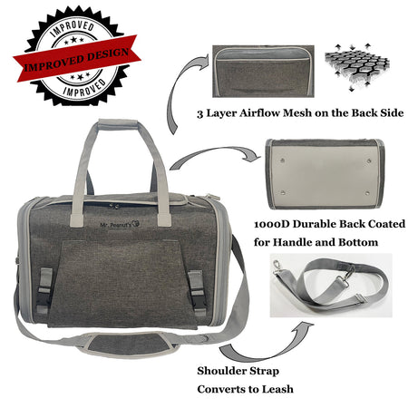 Mr. Peanut's Gold Series Big Apple XL Size Airline Compliant Expandable Pet Carrier