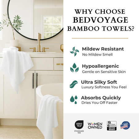 Bamboo Bath Towel - White