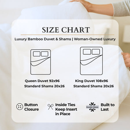 Bamboo Duvet Cover with Shams 3 Piece Set - Damask