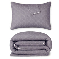 Bamboo Duvet Cover with Shams, 3pc - Platinum Geo