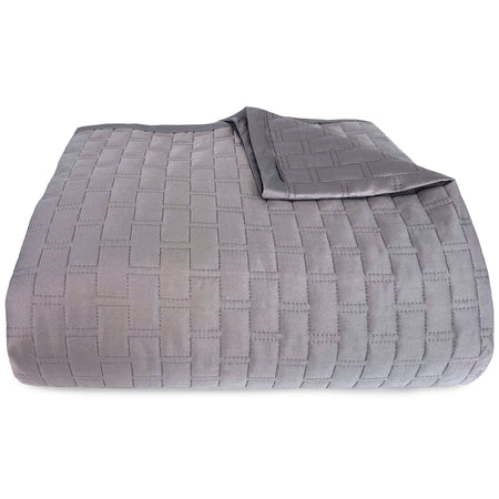 Bamboo Quilted Coverlet - Platinum