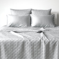 Bamboo Quilted Coverlet- Stone