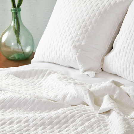Bamboo Quilted Coverlet- White