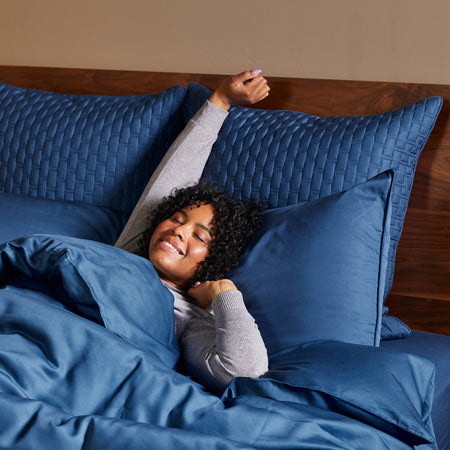 Bamboo Quilted Euro Sham 1 Piece - Indigo