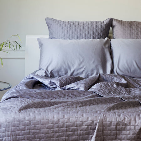 Bamboo Quilted Euro Sham 1 Piece - Platinum