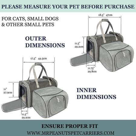 Mr. Peanut's Gold Series Standard Size Airline Compliant Expandable Pet Carrier