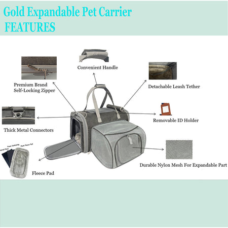 Mr. Peanut's Gold Series Standard Size Airline Compliant Expandable Pet Carrier
