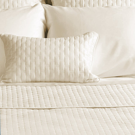 Bamboo Quilted Decorative Pillow - Ivory