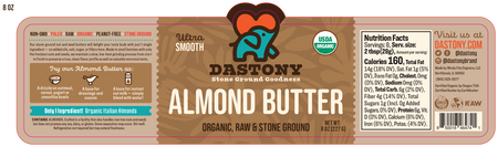 Organic Raw Almond Butter - 8 oz (227g)