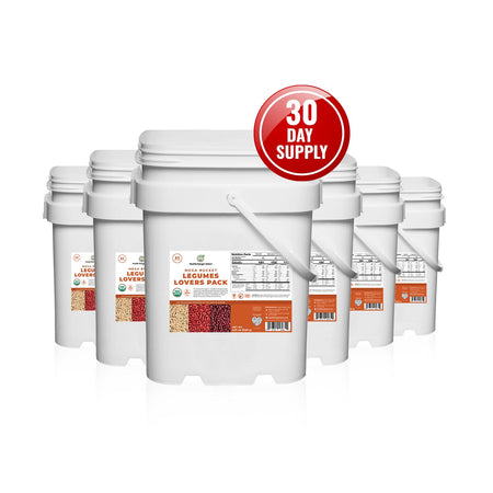 30 Days Food Supply (1 Adult) - Legumes Lovers Pack (6-Buckets)