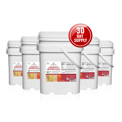 30 Days Food Supply (1 Adult) - Longevity Grains Pack (5-Buckets)