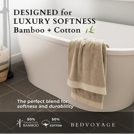Bamboo Cotton Bath Sheet / Beach Towel - Sand