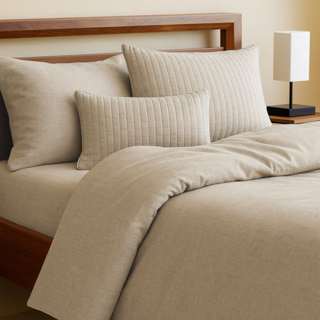 Bamboo Cotton Duvet Cover - Sand