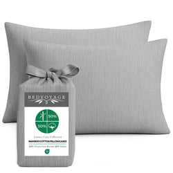 Bamboo Cotton Pillowcases - Silver