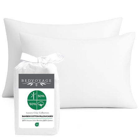 Bamboo Cotton Pillowcases - Snow
