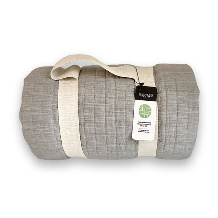 Bamboo Cotton Quilted Coverlet - Silver